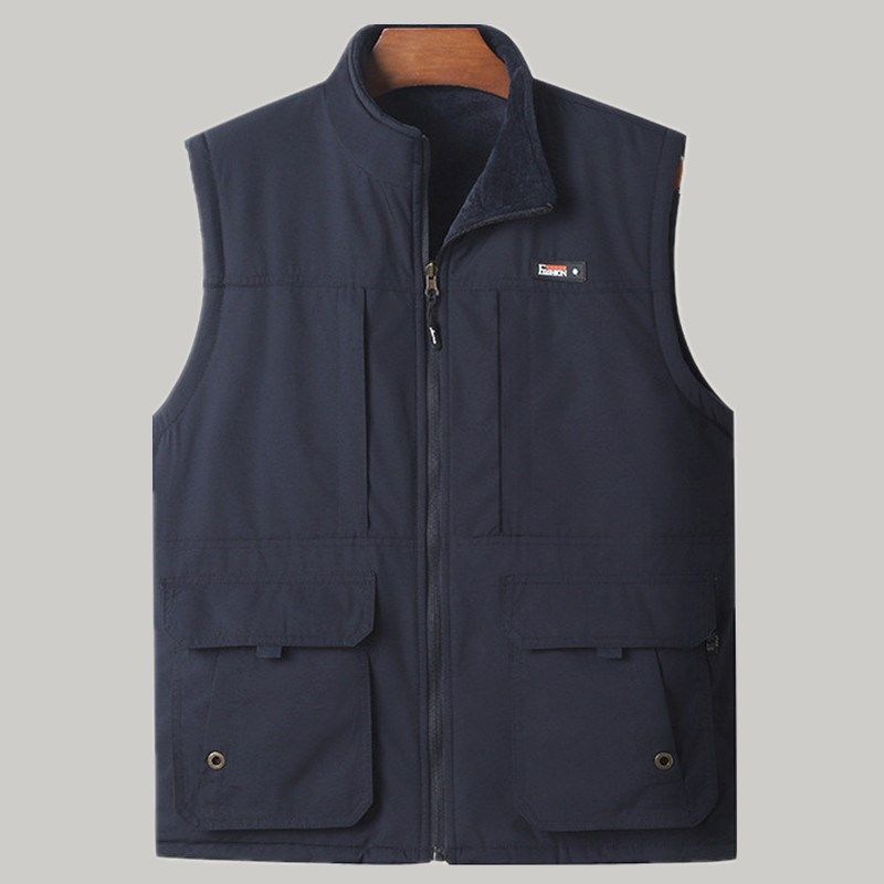 新款秋冬马甲立领多口q袋加绒加厚保暖坎肩背心爸爸装防寒马夹外,男装,常规马甲,淘宝优惠券,粉丝福利购,淘宝优惠卷