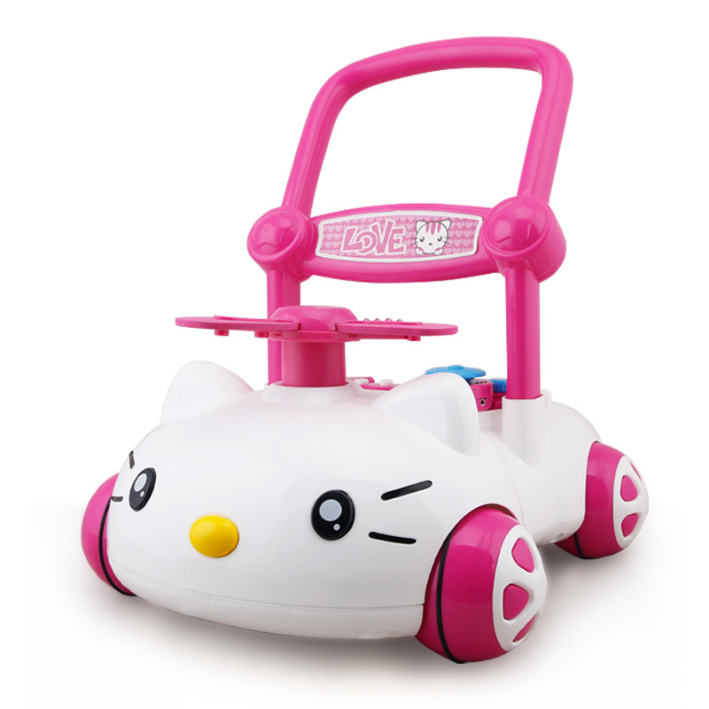 A+B宝宝学步车多功能防侧翻女孩手推助步车可调速7-18个.月防o型