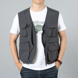 户外多口袋马甲男工装夹克背心钓鱼摄影导演马P夹大码春秋坎肩外