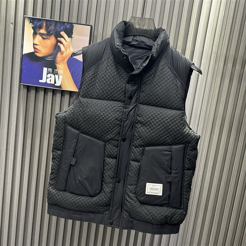 早冬新款男士立领羽绒棉菠萝纹y马甲加厚防风保暖机能风背心无袖,男装,常规马甲,淘宝优惠券,粉丝福利购,淘宝优惠卷