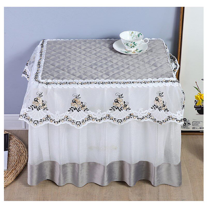 夹棉床头柜盖布欧式蕾丝r卧室布艺小台布床头柜罩方巾打印机防尘