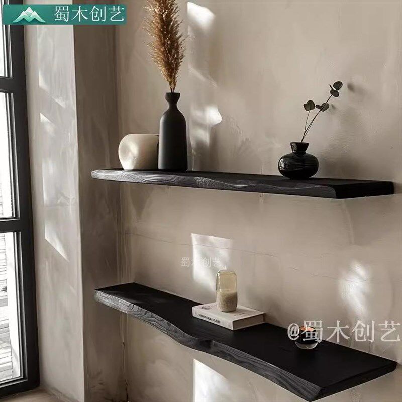 碳化纯黑色入户走廊过道装饰x置物架壁挂悬浮壁炉柜收纳一字板书,商业/办公家具,层板/挂板,淘宝优惠券,粉丝福利购,淘宝优惠卷