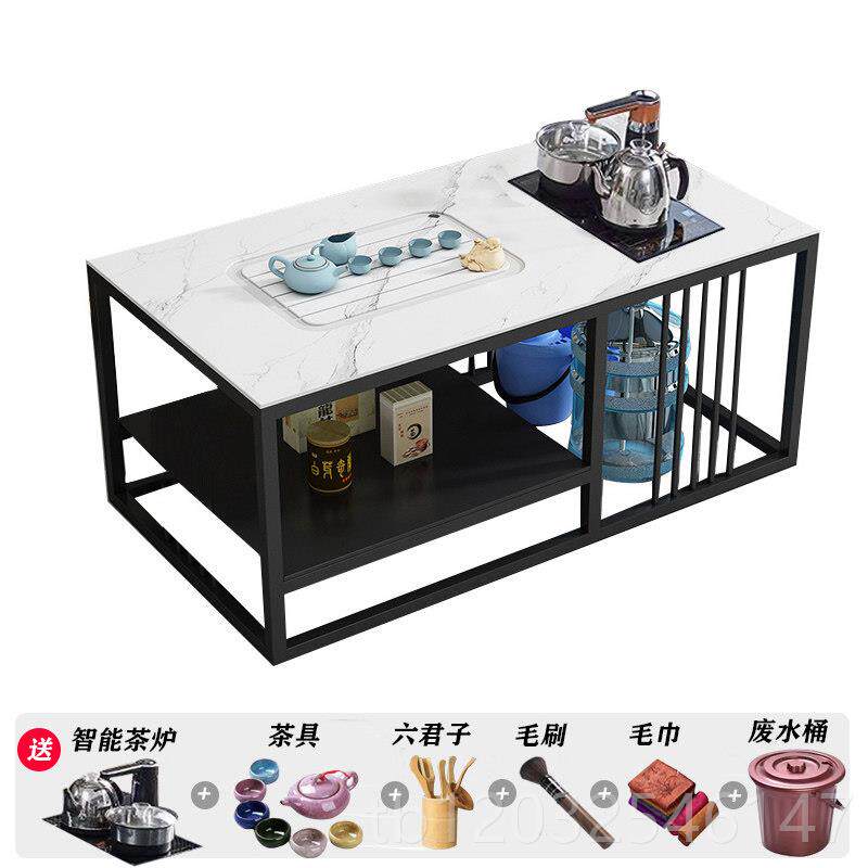 正品石烧茶几岩板功夫茶办公商用茶几现火代简约家台用茶台烧水壶