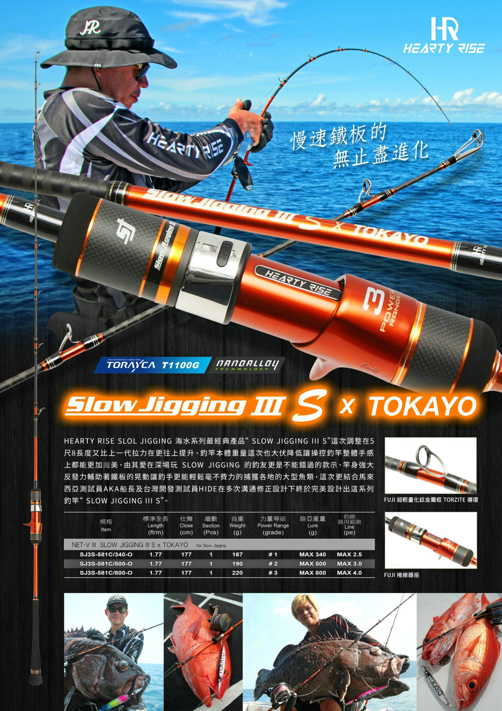 台湾渔拓HR慢摇铁板竿SLOW JIGGING III钓鱼竿SJ3独节竿 SJ R大物