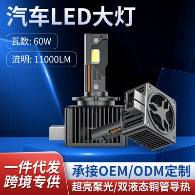 汽车LED大灯D系列 D1S\D2S\D3S\D4S\D5\D8 双铜管导热led灯前大灯