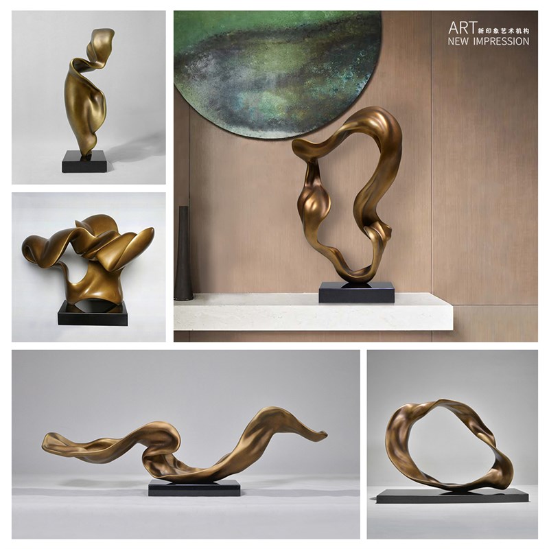 创意大摆件轻奢别墅样板间客厅玄关家居装饰艺术品现代玻璃钢雕塑
