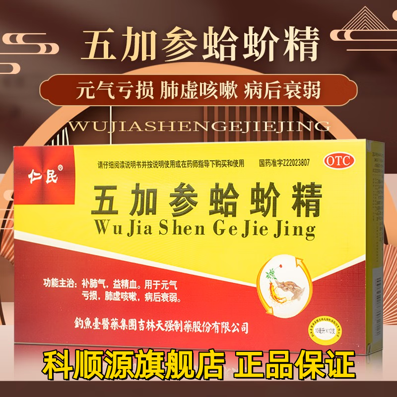 仁民 五加参蛤蚧精12支/盒补肺气益精血元气亏损肺虚咳嗽