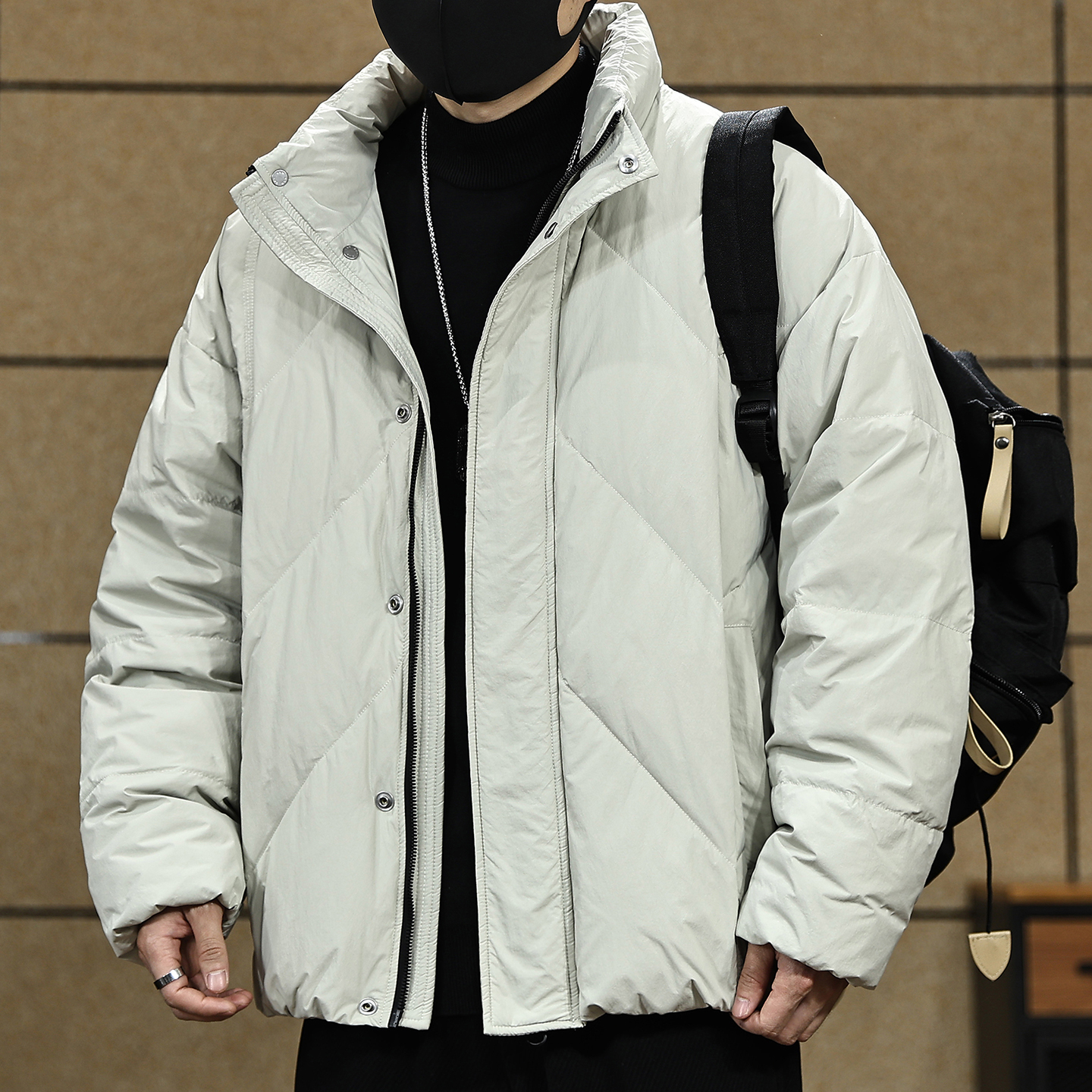 【90鸭绒短款立领羽绒服男士】