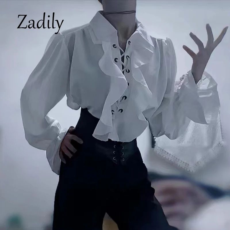 Victorian Style Women's Gothic Blouse Vintage Renaissance