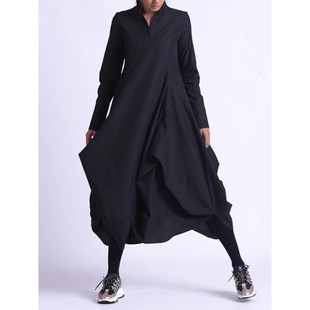 Midi Vinta Stand Style Chinese Dress Line Collar Size Plus