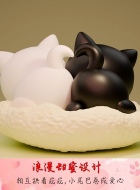 可爱猫咪情侣纪念桌面小摆件结婚订婚送男女朋友生日情人节礼物