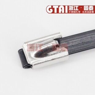 船用包塑不锈钢自锁扎带5.6MM金属防腐绝缘包皮软环氧树脂抗氧化