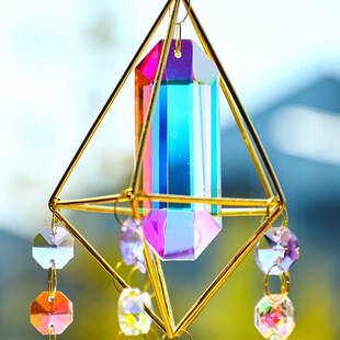 精选ins阳光捕手挂件水晶手工风铃光影窗户挂饰空中吊坠儿童闺蜜