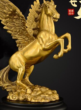 精选纯铜大号马摆件马到成功工艺礼品摆饰摆设办公室招财装饰品飞