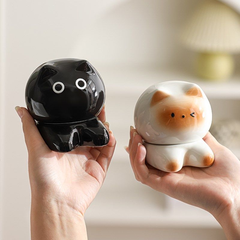 精选云朵趴趴猫陶瓷牙签盒家用可爱牙签筒创意牙线棉签盒收纳罐摆,收纳整理,牙签盒,淘宝优惠券,粉丝福利购,淘宝优惠卷