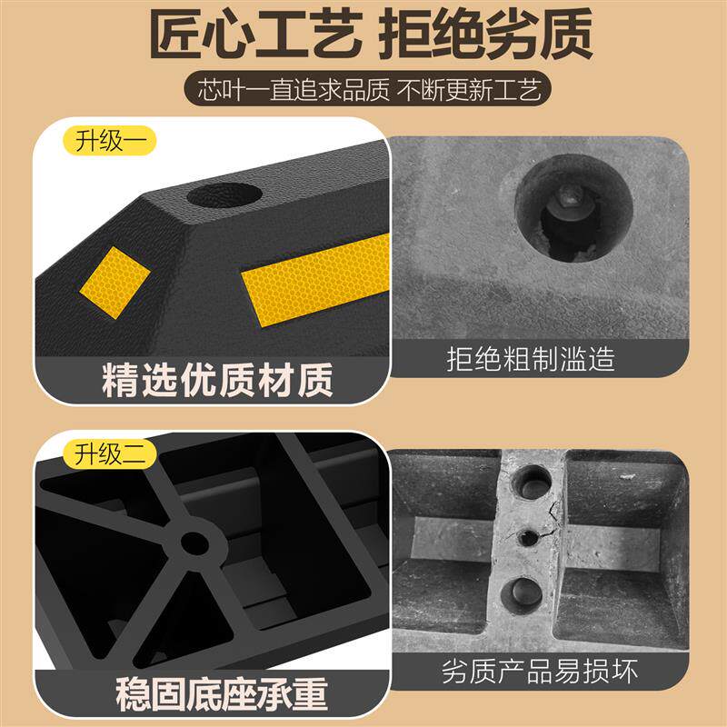 车位挡车器限位器阻车器停车位地挡橡胶定位器汽车车轮车挡停车桩