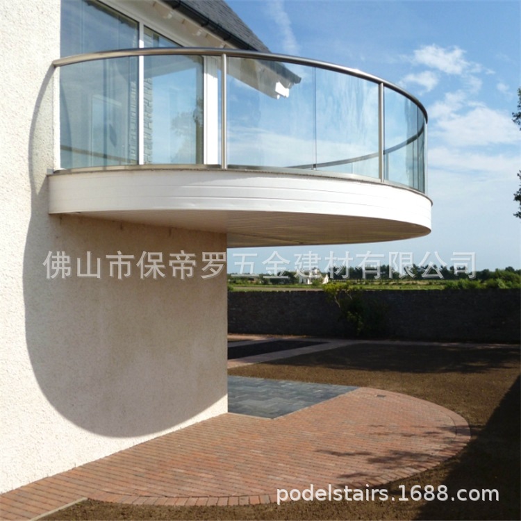 无框室外304/316L不锈钢立柱小圆管栏杆围栏楼梯扶手护栏