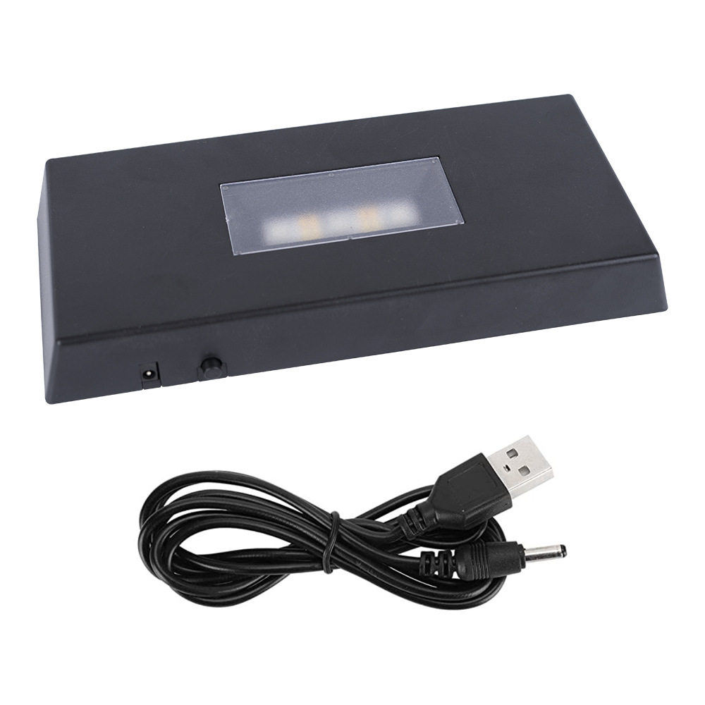 长方形8.5*18.5水晶灯座LED银黑色白光塑料底座3D内雕摆现代简约