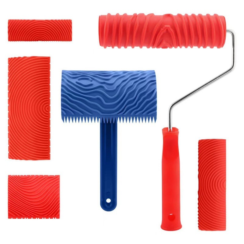 木纹器6件套组合套装 仿木纹橡胶木纹模具墙艺工具ms3 ms6 ms17