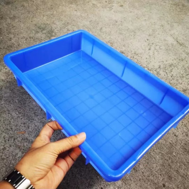 热销 1号2号3号加厚蓝塑料方盘胶盘浅盘托盘工具周转盒胶框胶箱零