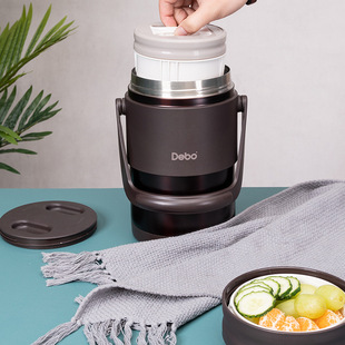 汤罐 餐盒 徳铂饭盒保温桶家用304不锈钢内胆 学生上班族带饭