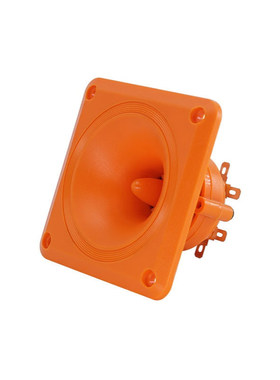 3.5寸方形橙色塑料号角高音喇叭27波纹蜂鸣片压电陶瓷防水扬声器