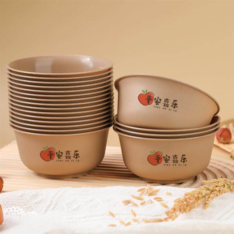 稻壳碗加厚一次性环保饭碗餐具食品级耐高温硬塑可降解家用圆形