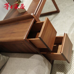 精选华日家居 新中式实木布艺沙发 三人 现代中式客厅小户型简约