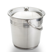 加厚不锈钢水桶家用储水桶蓄水桶幼儿园饭桶米桶带盖9L12L15L18L