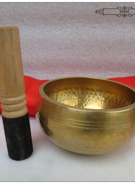 钵纯铜尼泊尔手工钵佛音碗法器铜磬冥想疗愈钵黄铜钵音碗摆件