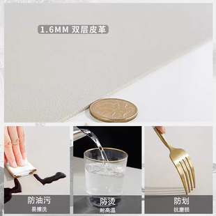 皮革正方型餐桌茶几桌垫防烫防水免洗老式四方桌八仙桌新中式桌布