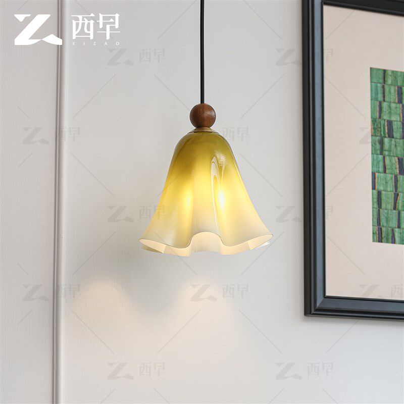 西早法式卧室床头小吊灯覆古中古风高级感轻奢玄关镜前灯吊线 线