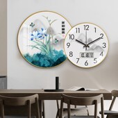 饰画时钟静音轻奢简约钟 装 钟表挂钟客厅家用现代时尚 挂表2024新款