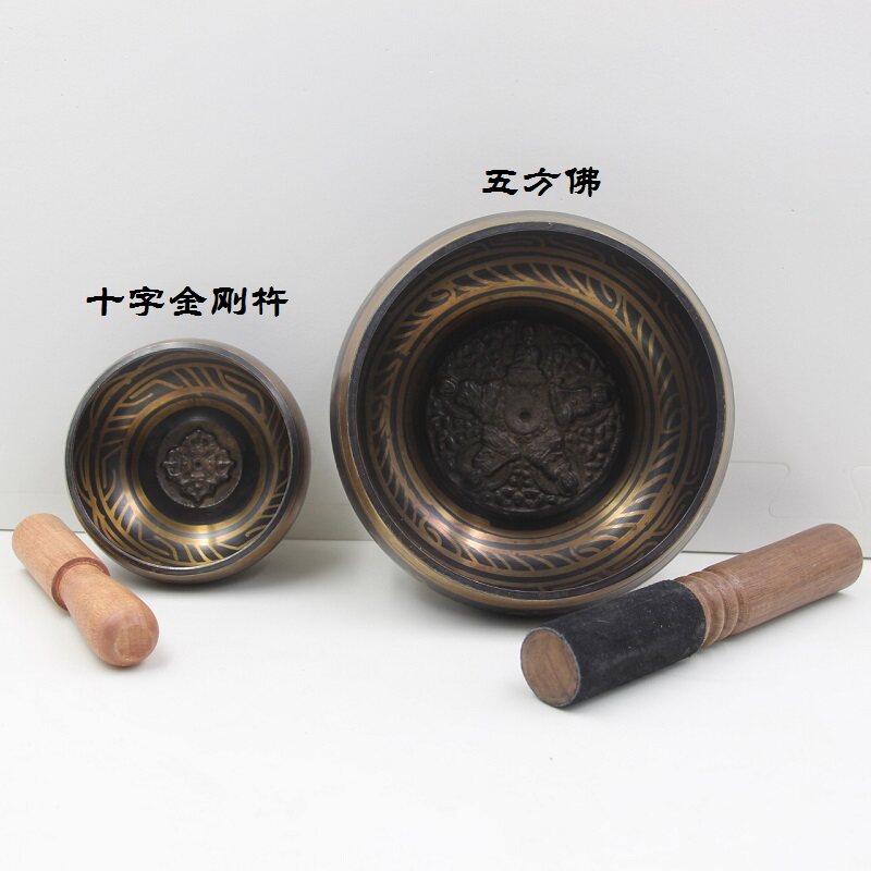 尼泊尔纯铜手工静心钵佛音碗颂钵转经碗法器瑜伽钵修行钵摆件家居