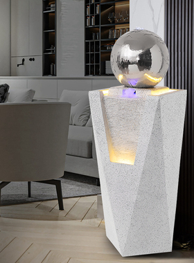 现代简约轻奢流水生财摆件客厅装饰品开业礼物风水球喷泉循环水景