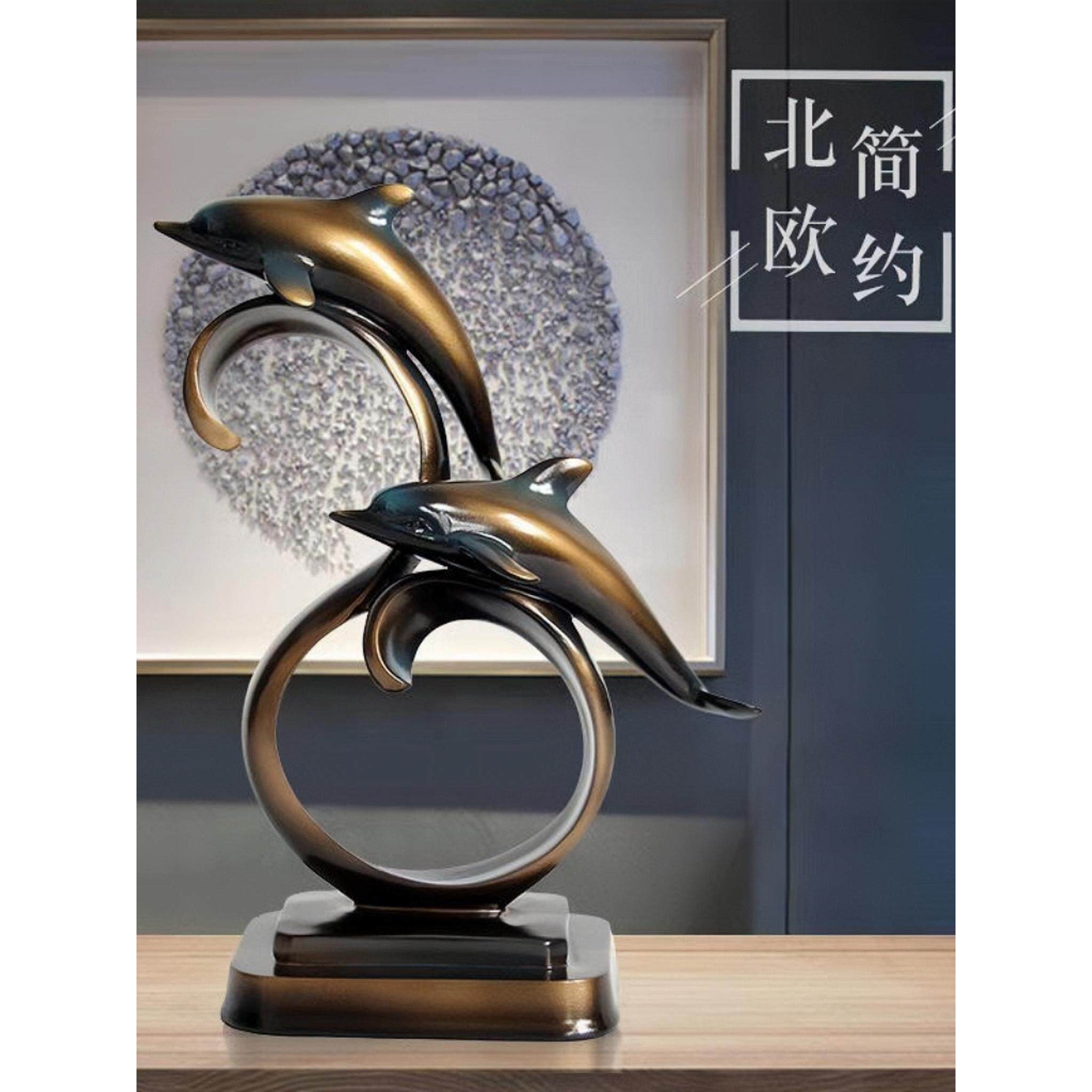 新款欧式海豚摆件家居客厅电视柜酒柜装饰品办公室桌面创意工艺品,家居饰品,装饰摆件,淘宝优惠券,粉丝福利购,淘宝优惠卷