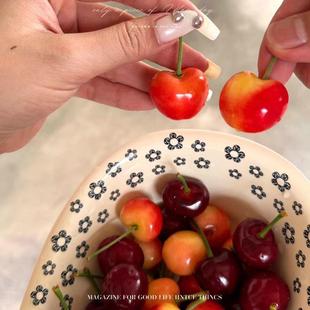 喝汤炖煮大碗日式覆古蓝朵椭圆盘沙拉水果浴缸碗家用陶瓷双耳汤碗