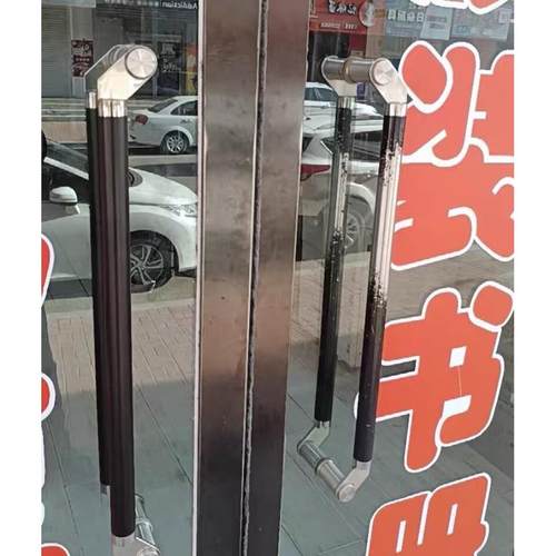 有无框大木门侧装不锈钢钛金拐角玫瑰金拉手黑钛金色斜拐脚大拉手