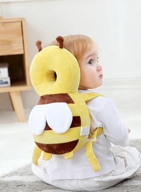 婴儿学步护头枕宝宝学走路防摔枕透气头部保护垫小蜜蜂护头防摔帽