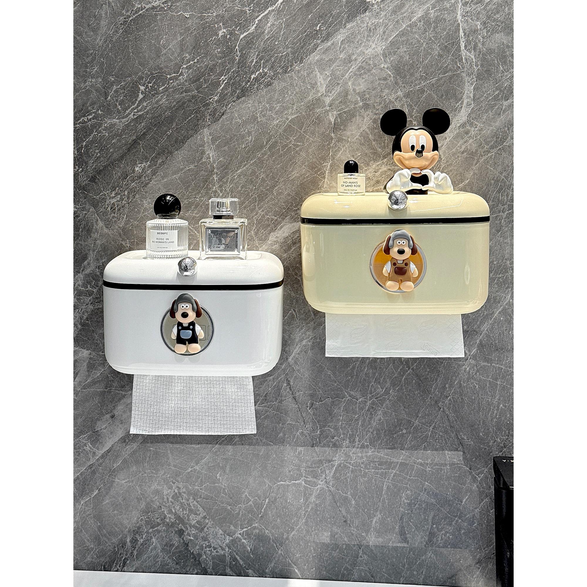 壁挂式卫生间纸巾盒洗脸巾收纳盒厕所防水免打孔创意抽纸盒置物架