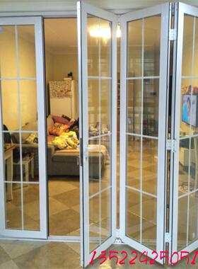 大折叠门推拉门隔断钛镁铝合金钢化玻璃阳台厨房客厅洗车房车库门