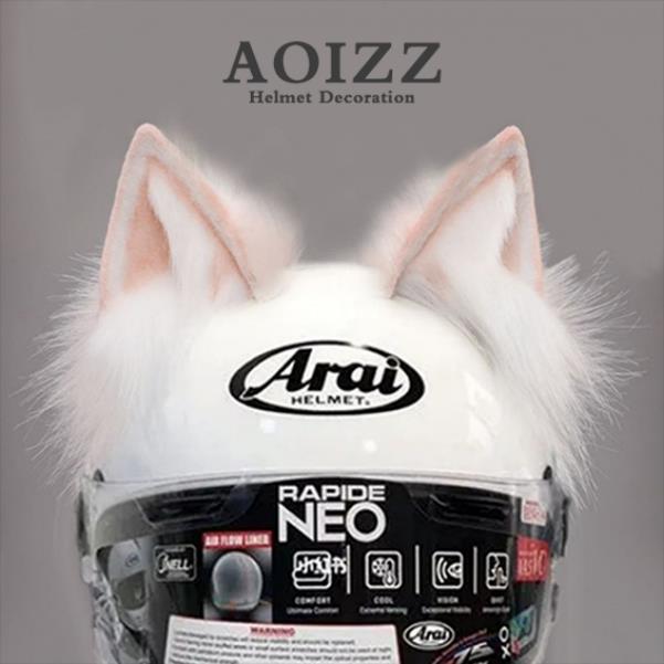 ◆AOIZZ◆重工手作兽猫耳 头盔配饰机车电动摩托平衡车滑雪可拆卸