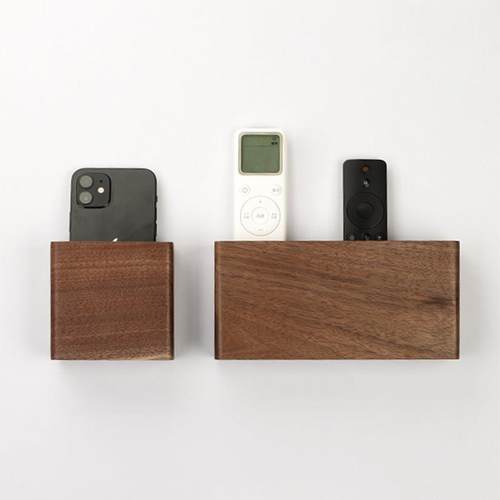 实木储物挂盒客厅电视遥控器空调置物木质收纳盒免打孔手机墙壁挂