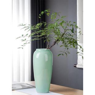 景德镇新中式简约禅意陶瓷插南天竹荷花瓶水培客厅电视柜玄关摆件