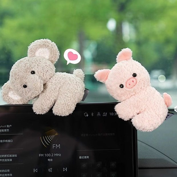 汽车中控屏幕电脑显示器可爱玩偶车内装饰用品摆件减压小公仔