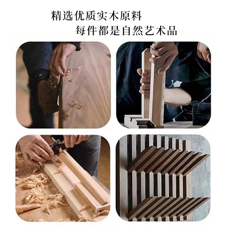 钢琴黑红橡木实木衣架隐形挂板入户玄关挂墙入户