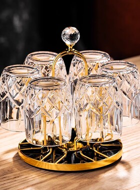 高颜值玻璃水杯套装轻奢家用威士忌酒杯啤酒杯饮料杯喝水杯子茶杯