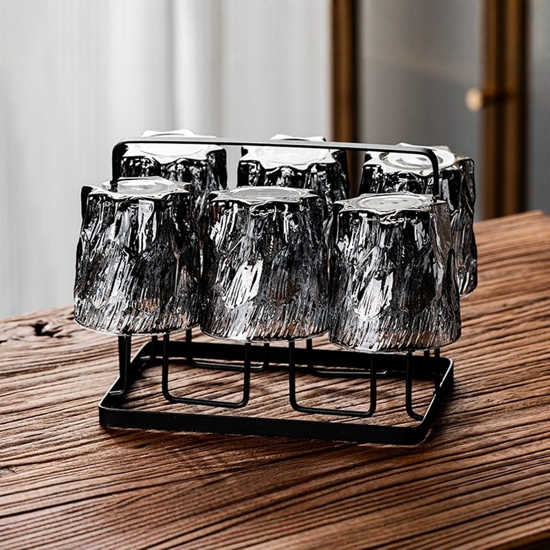 新中式耐热冰川玻璃杯水杯子高级感茶杯轻奢泡茶具大容量水壶套装