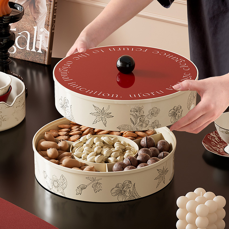 新款中古风果盘高级感多层糖果盒