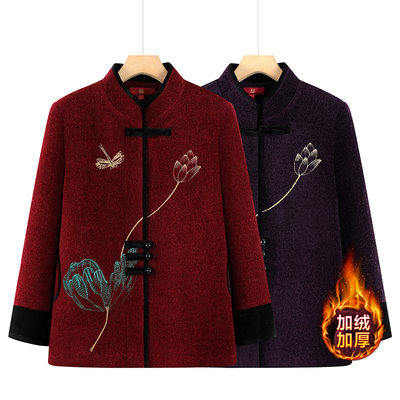 中老年奶奶加绒加厚保暖唐装冬装